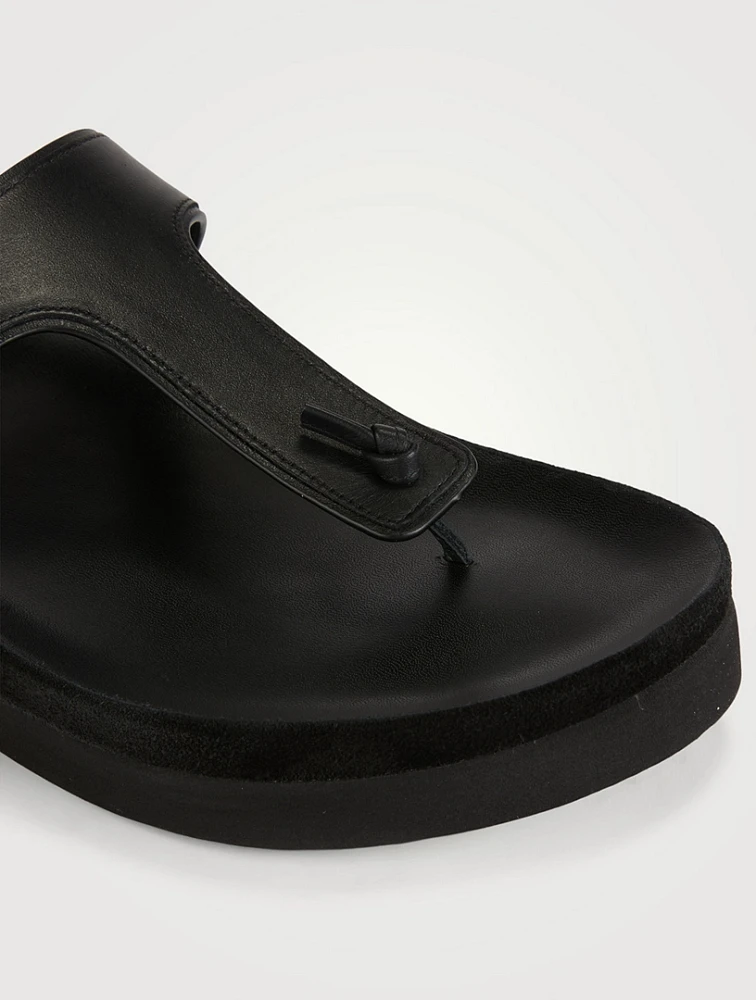 Frankie Leather Thong Slide Sandals