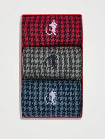 Jermyn St. Houndstooth Socks, Three-Pair Box