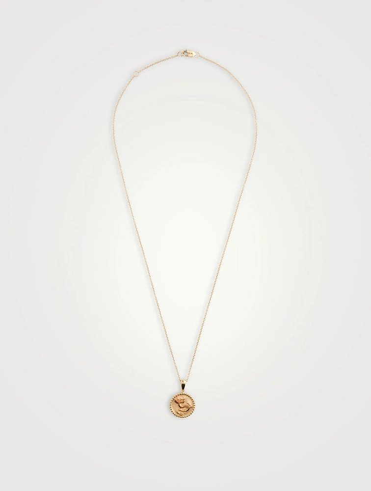 Dew Drop 14K Gold Year Of The Dragon Medallion Necklace