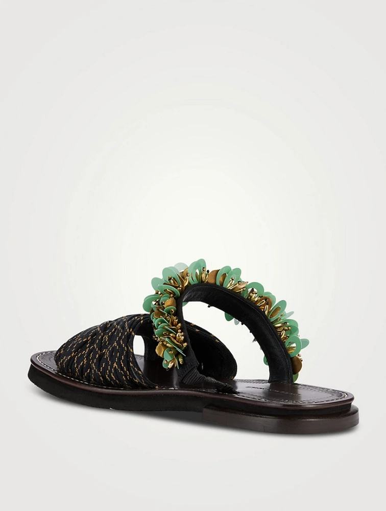 Embellished Leather Sandals