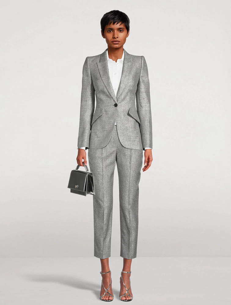 Metallic Cigarette Trousers