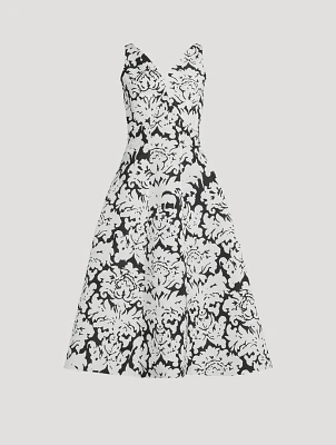 Polyfaille Midi Dress Damask Print