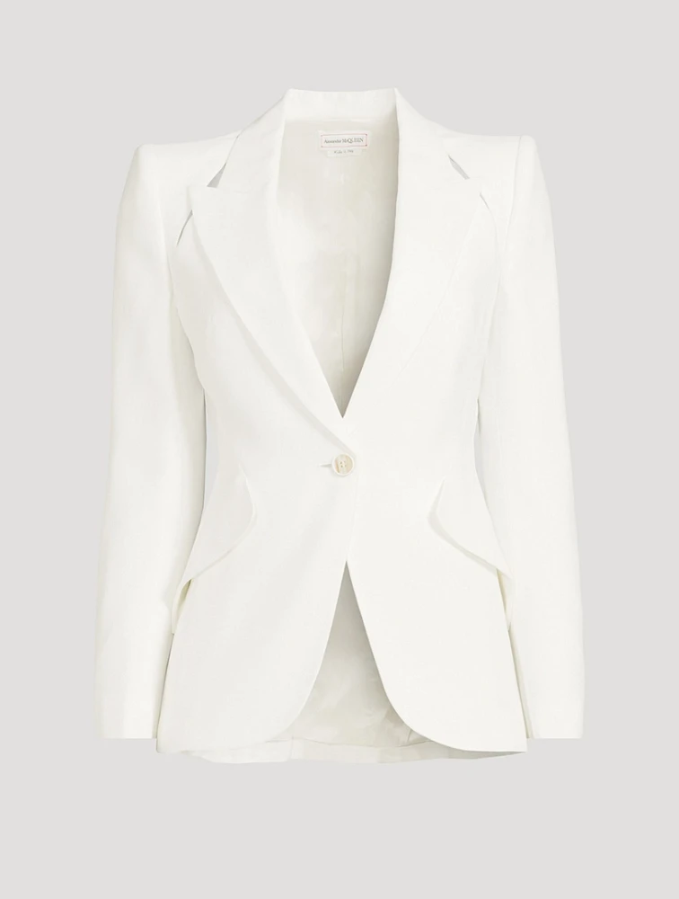 Slashed Leaf Crepe Blazer