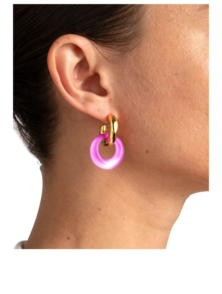 Door Knocker Lucite Hoop Earrings