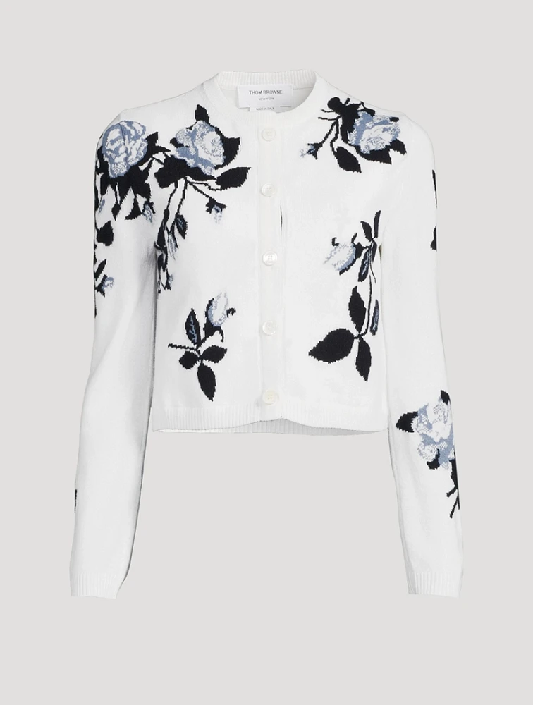 Floral Intarsia Cashmere Cardigan