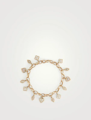 14K Gold Enamel Charm Bracelet