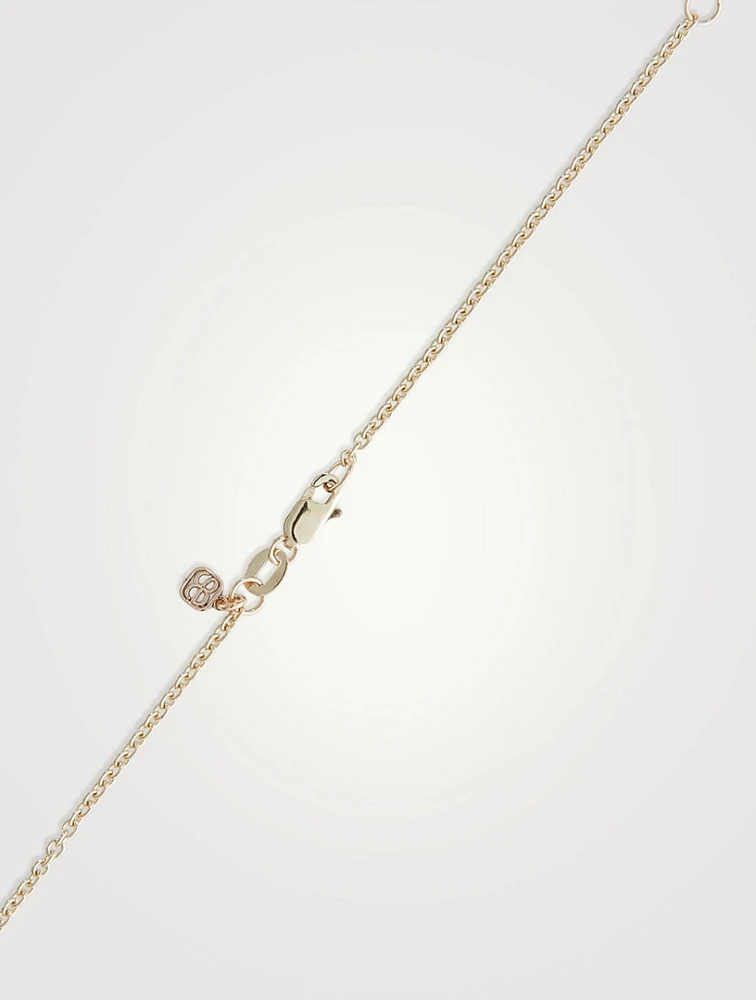 Large 14K Gold Luck Tableau Medallion Necklace With Diamonds