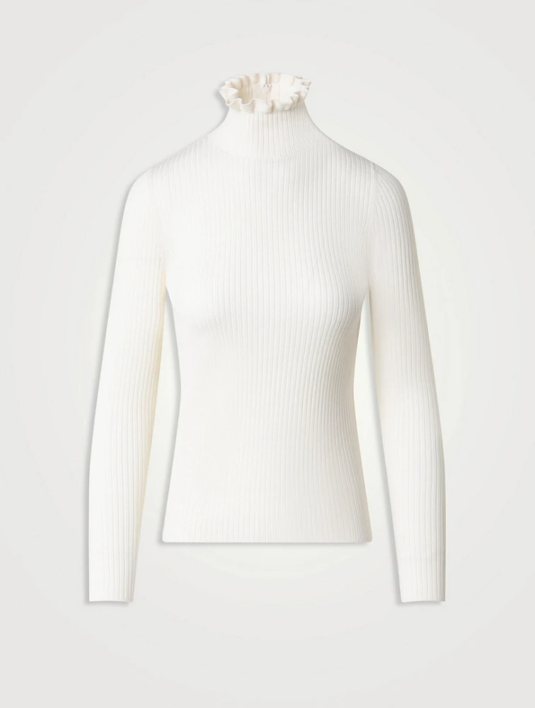 Ruffled Merino Wool Sweater
