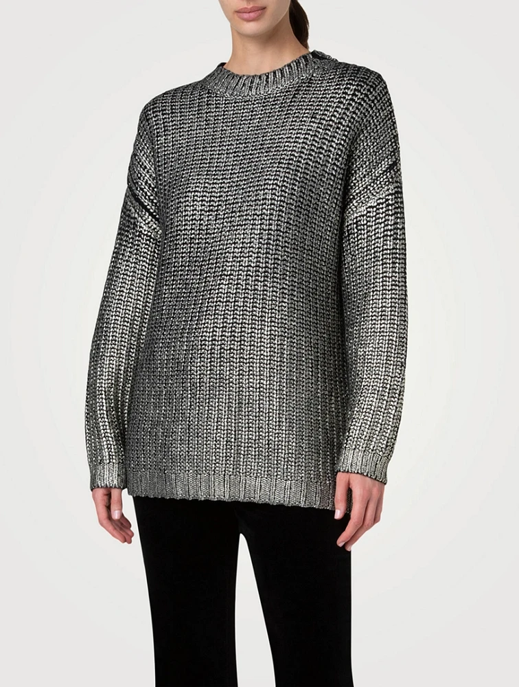 Metallic Wool Cashmere Sweater