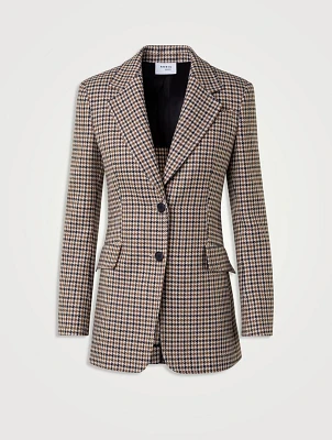 Houndstooth Wool Blazer