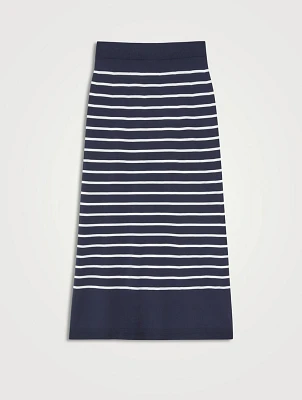Midi Skirt Stripe Print