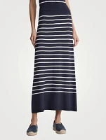 Midi Skirt Stripe Print