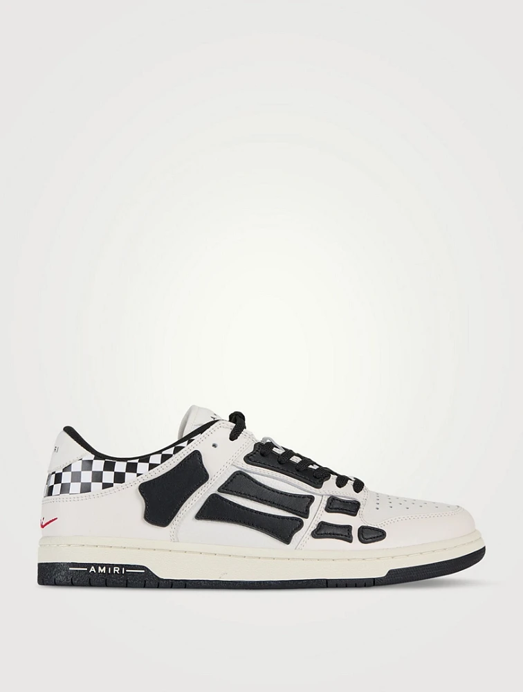 Checkered Skel Top Leather Sneakers
