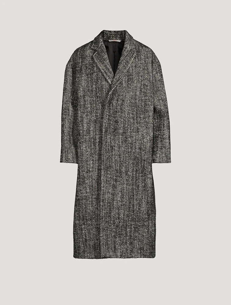Technical Chevron Overcoat