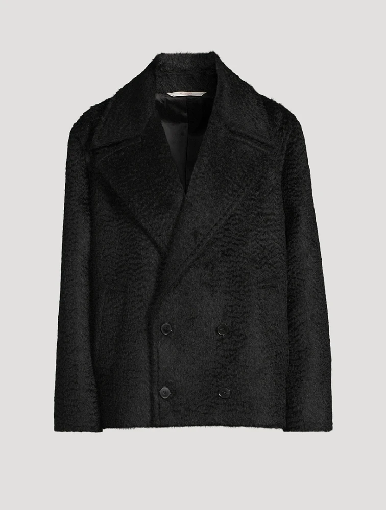 Mohair And Wool Double-Breasted Peacoat