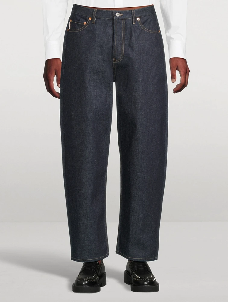 Wide-Leg Denim Pants