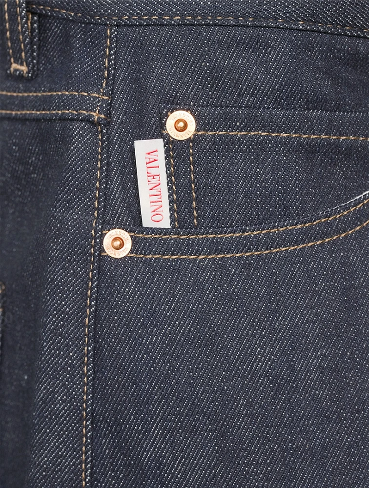 Wide-Leg Denim Pants