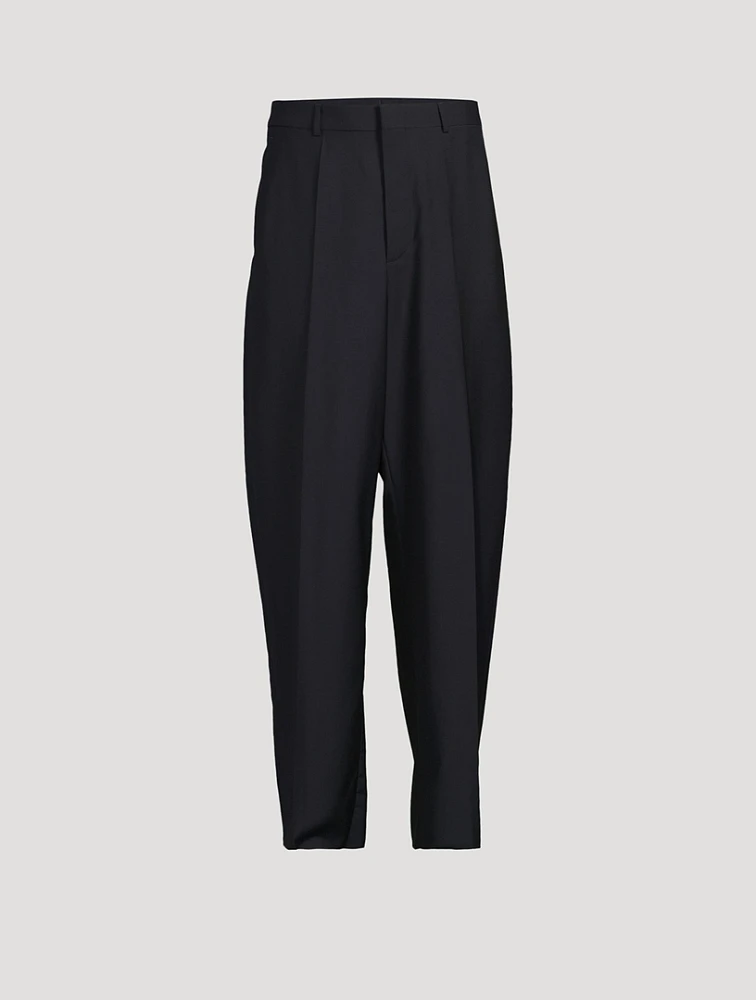 Wool And Mohair Loose-Leg Trousers