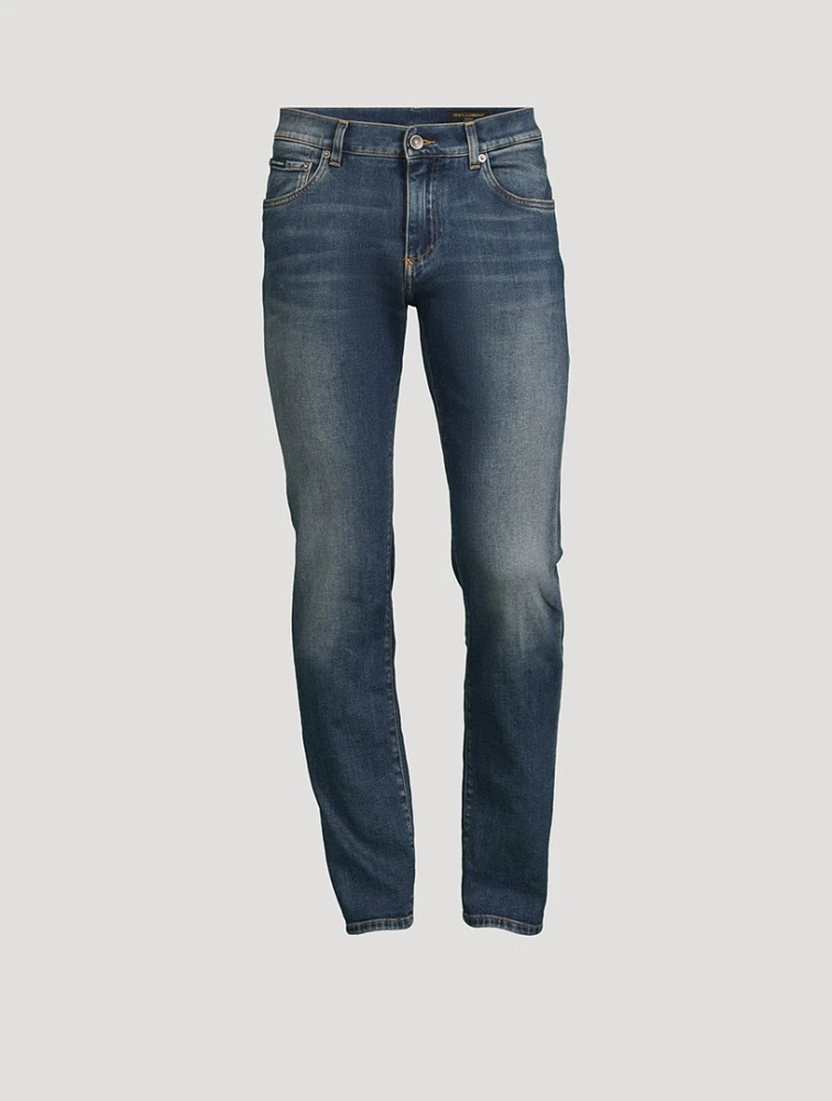 Slim-Fit Jeans With Plaque
