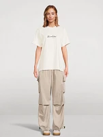 Wide-Leg Twill Cargo Pants
