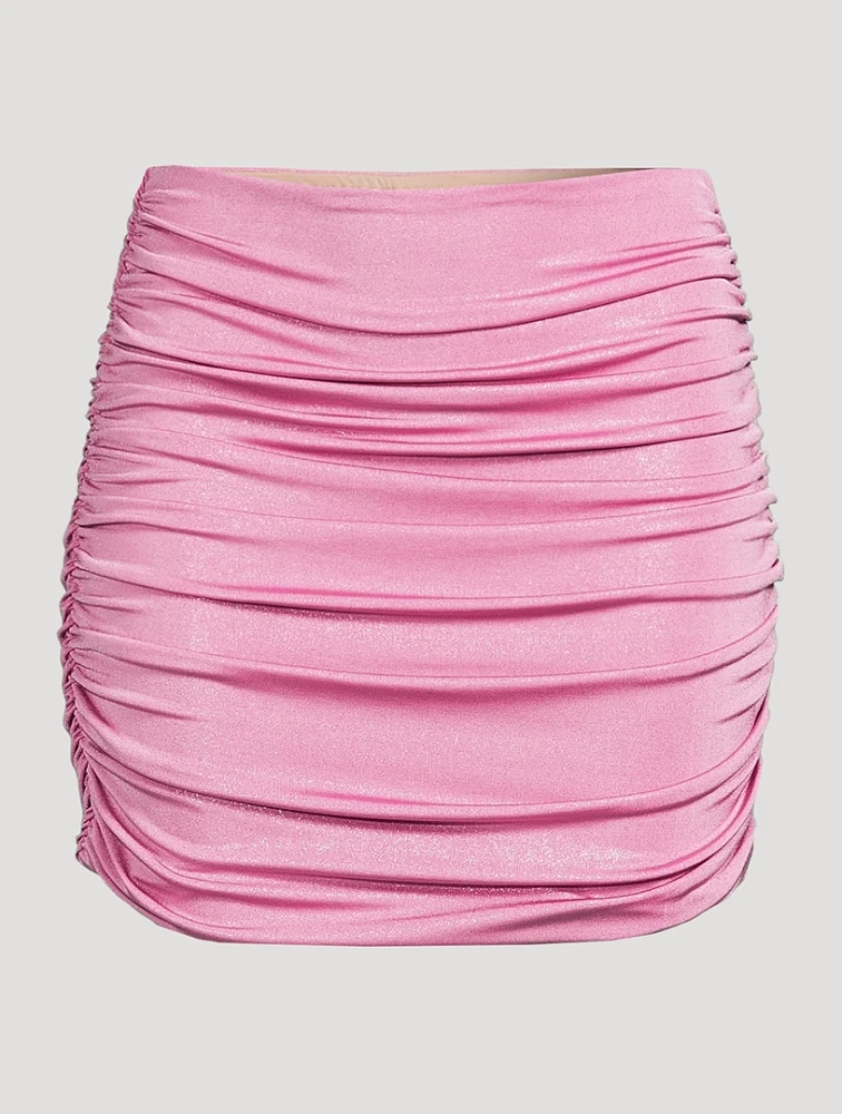 Metallic Jersey Mini Skirt