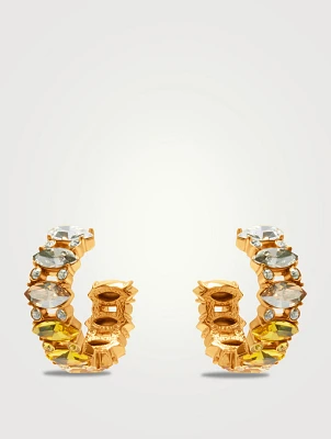 Abstract Crystal Hoop Earrings