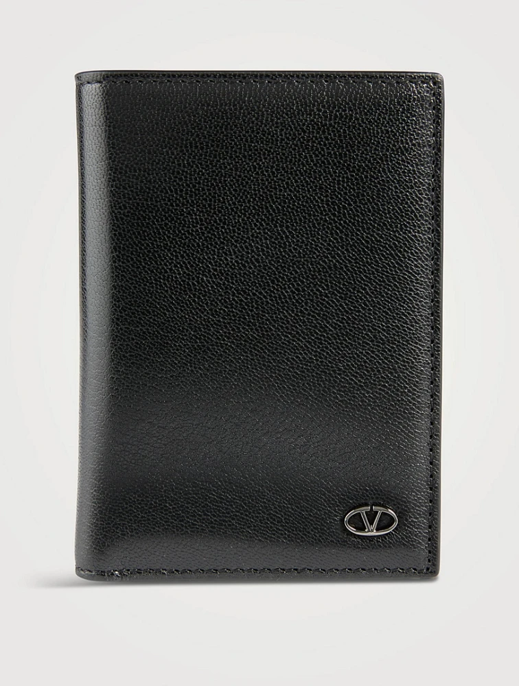 The Bold Edition VLogo Leather Folding Cardholder