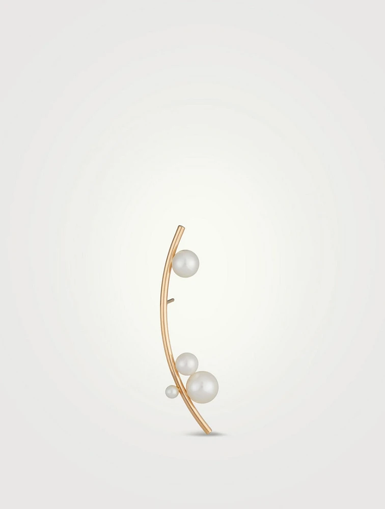 Stellari Perle 14K Gold Left Earring