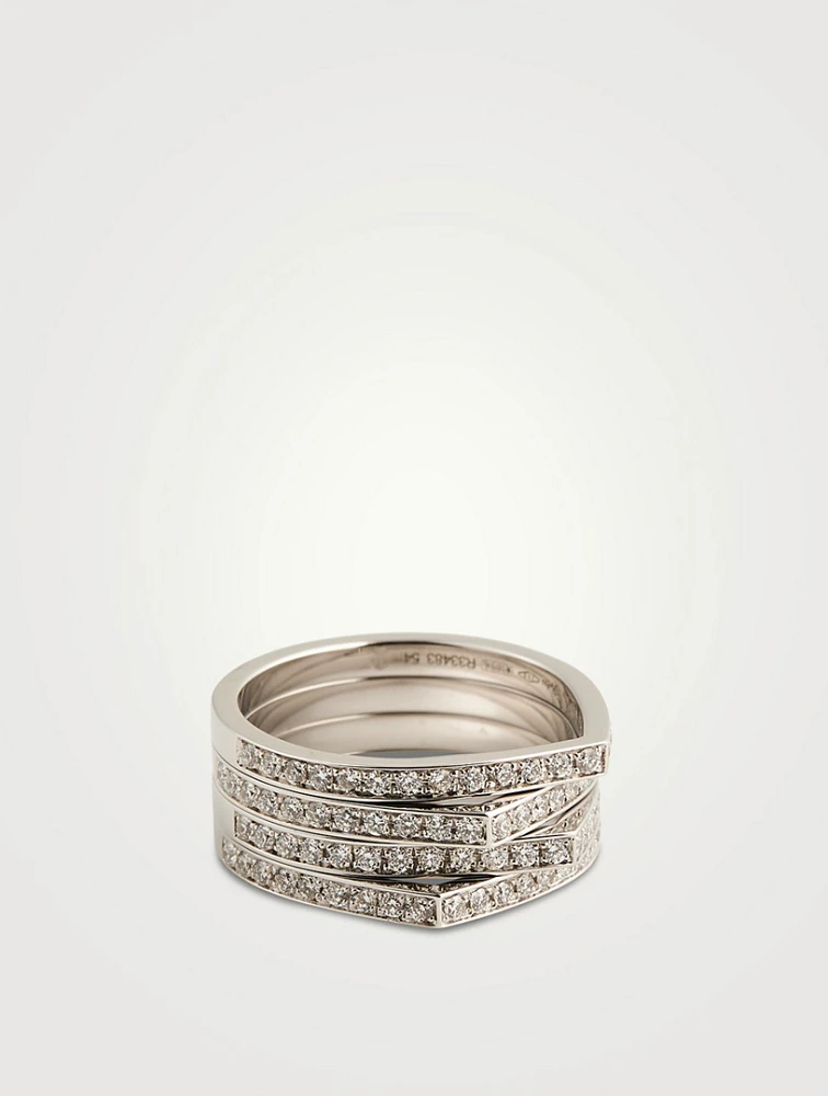 Antifer White Gold Ring With Diamonds
