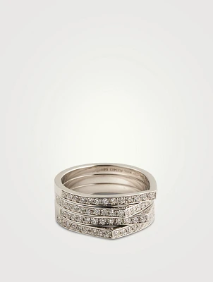 Antifer White Gold Ring With Diamonds