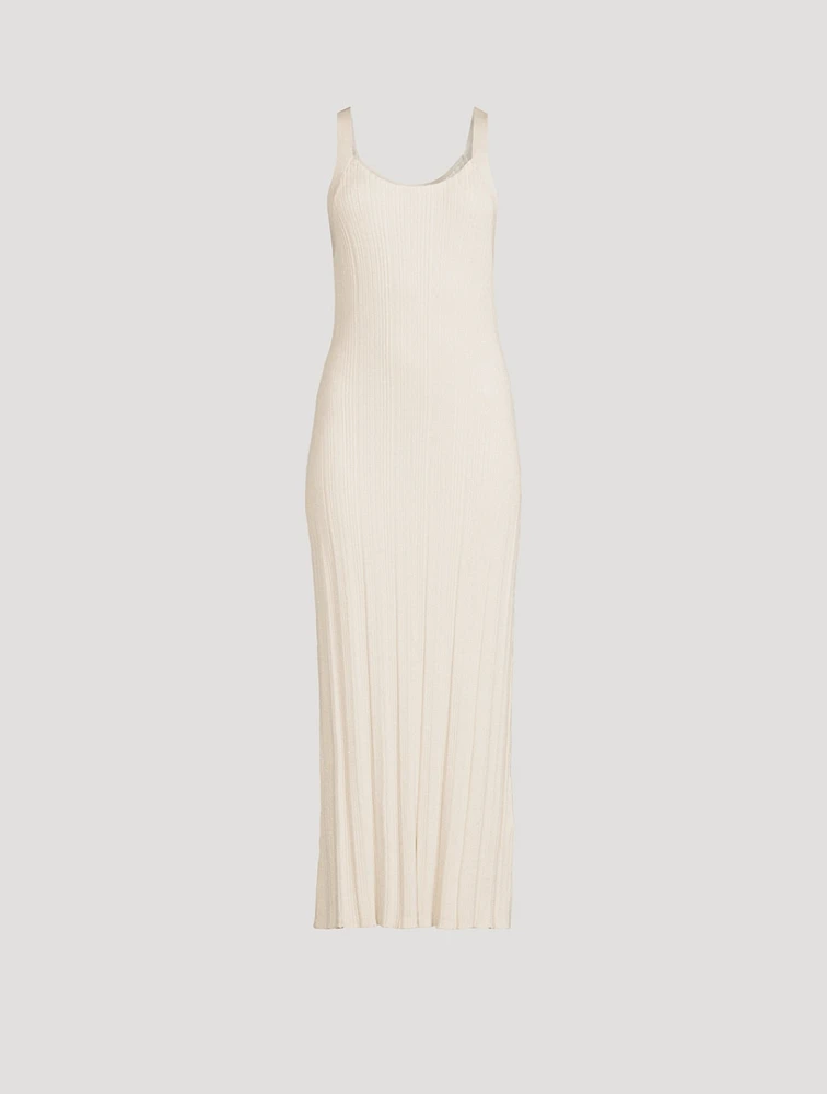 Metallic Baby Rib Slip Dress