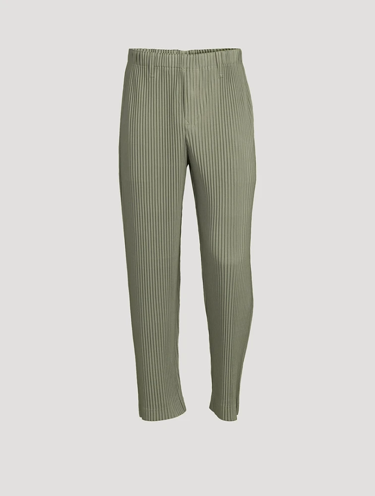Colour Pleats Straight-Leg Pants