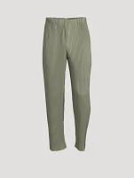 Colour Pleats Straight-Leg Pants