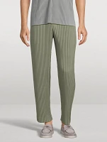 Colour Pleats Straight-Leg Pants
