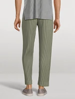 Colour Pleats Straight-Leg Pants