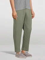 Colour Pleats Straight-Leg Pants