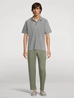 Colour Pleats Straight-Leg Pants