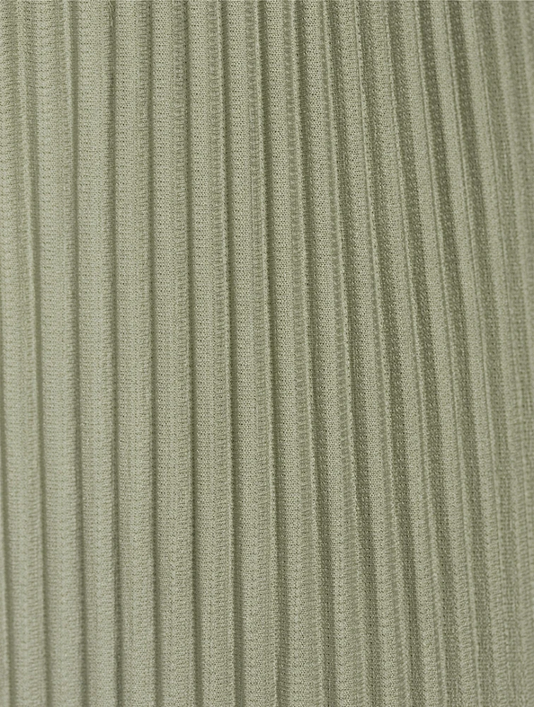 Colour Pleats Straight-Leg Pants