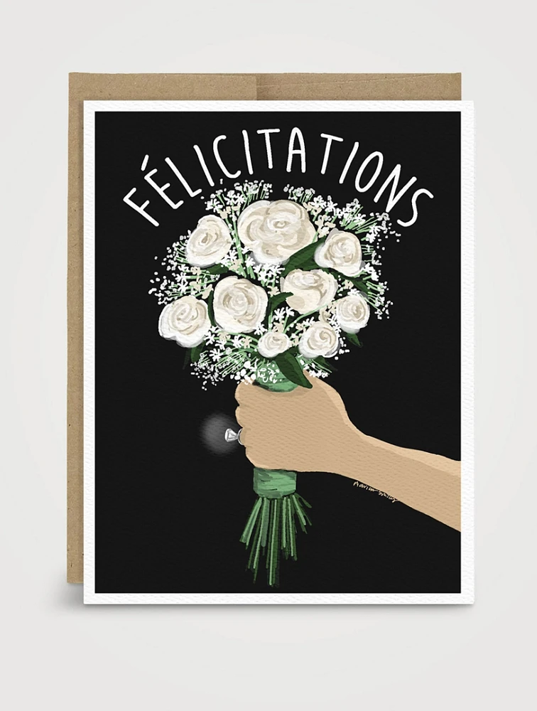 Flower Fiancée Greeting Card - French