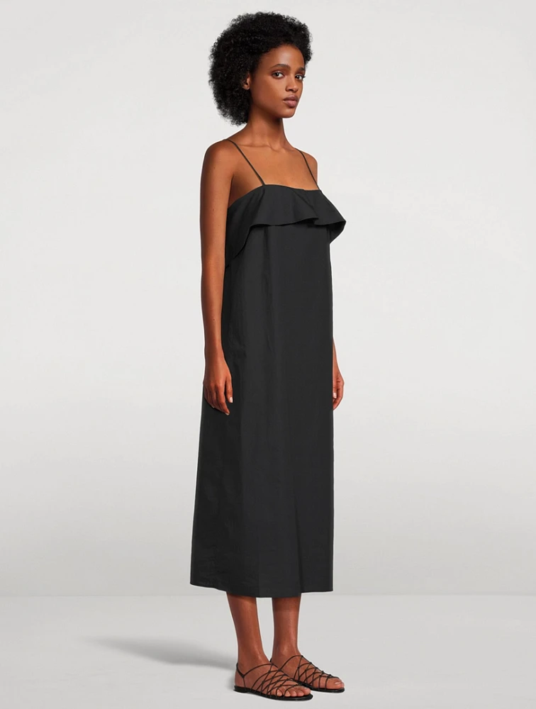 Sable Ruffle-Trimmed Slip Dress
