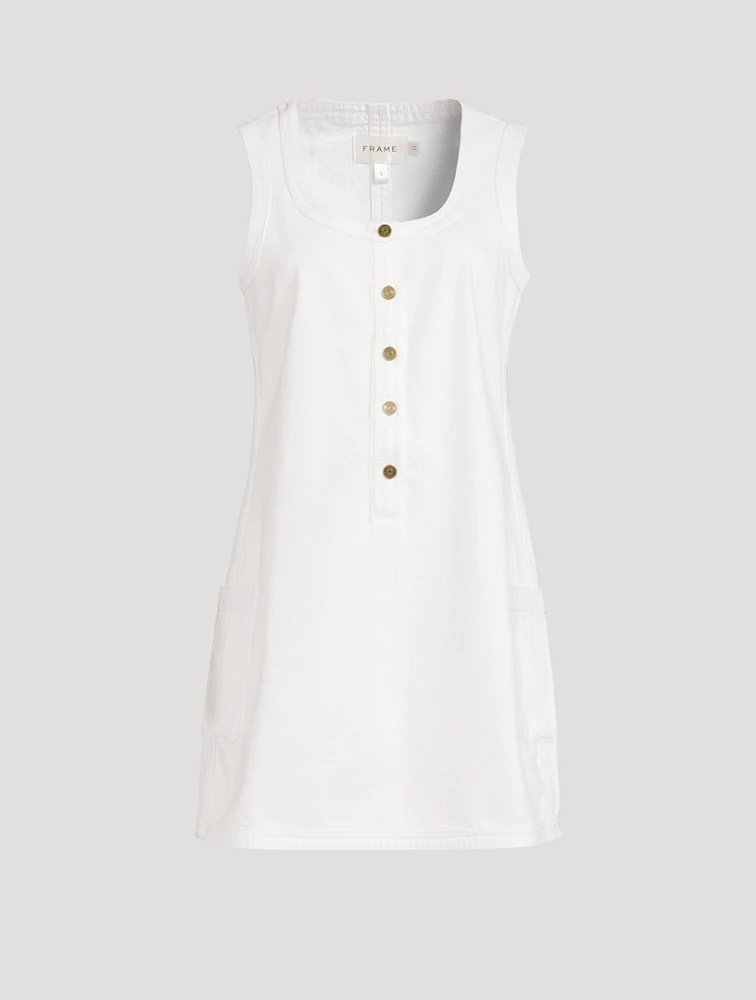 Trapunto Henley Mini Dress