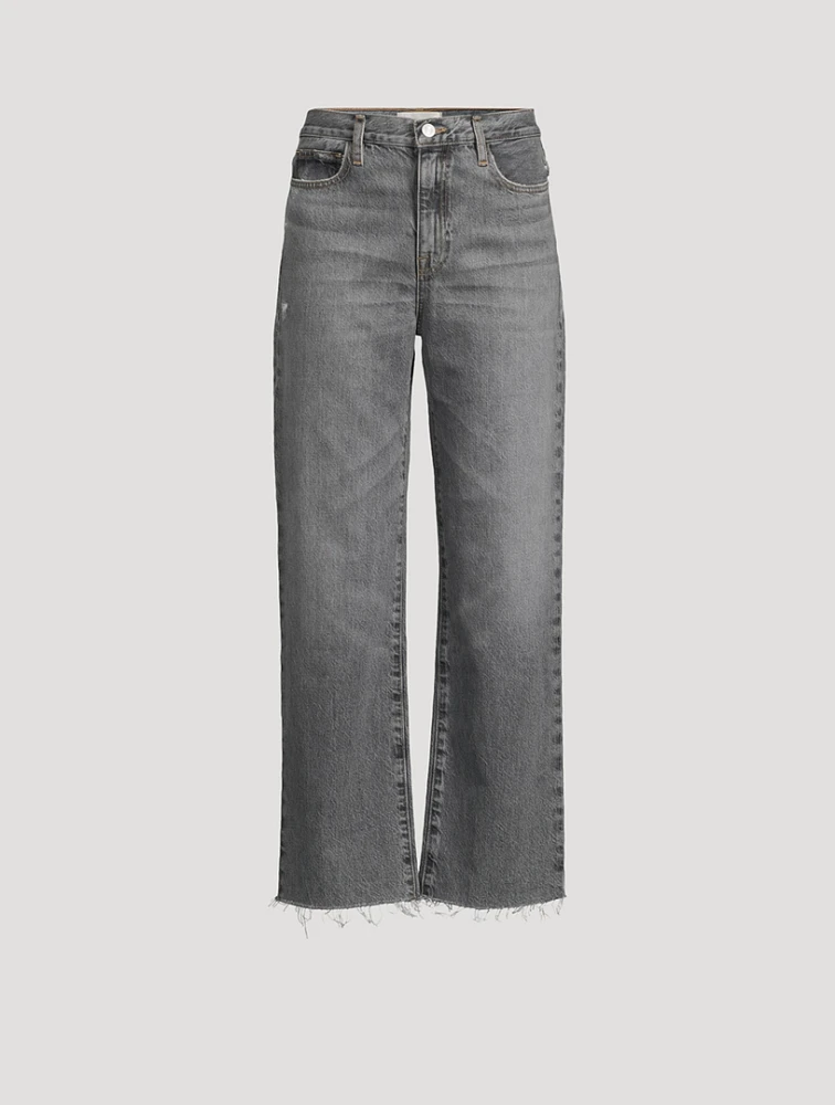 Le Jane Ankle Raw Fray Wide-Leg Jeans
