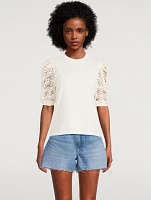 Frankie Lace-Sleeve T-Shirt