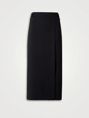 Wool Crêpe Double-Face Pencil Skirt