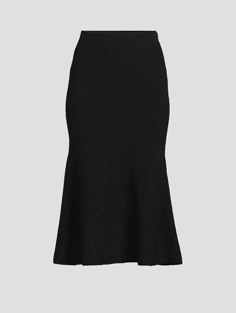 Rib-Knit Midi Skirt