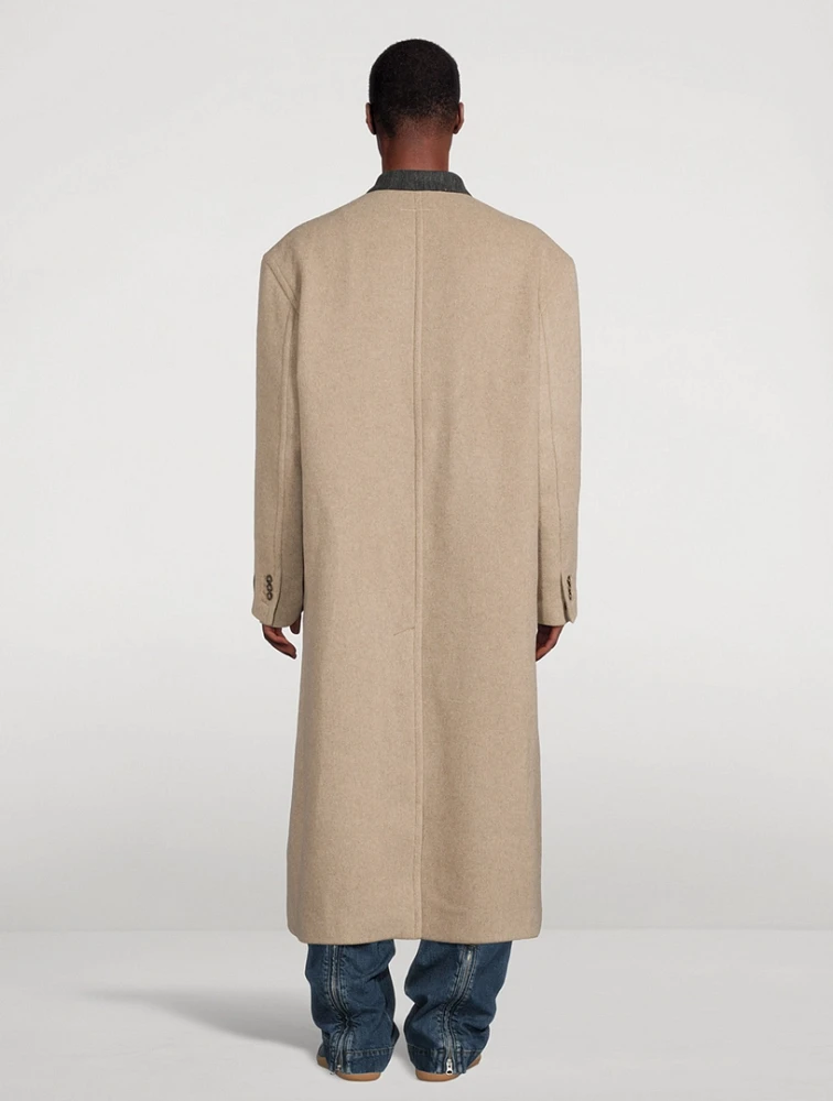 Wool-Blend Double-Breasted Coat