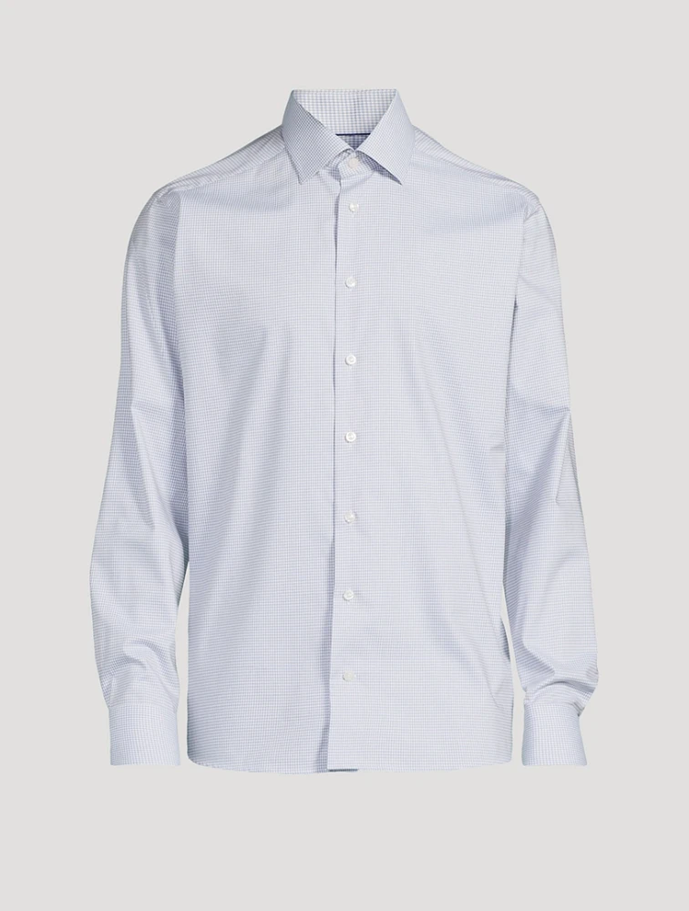 Slim Fit Micro Check Cotton Tencel™ Shirt