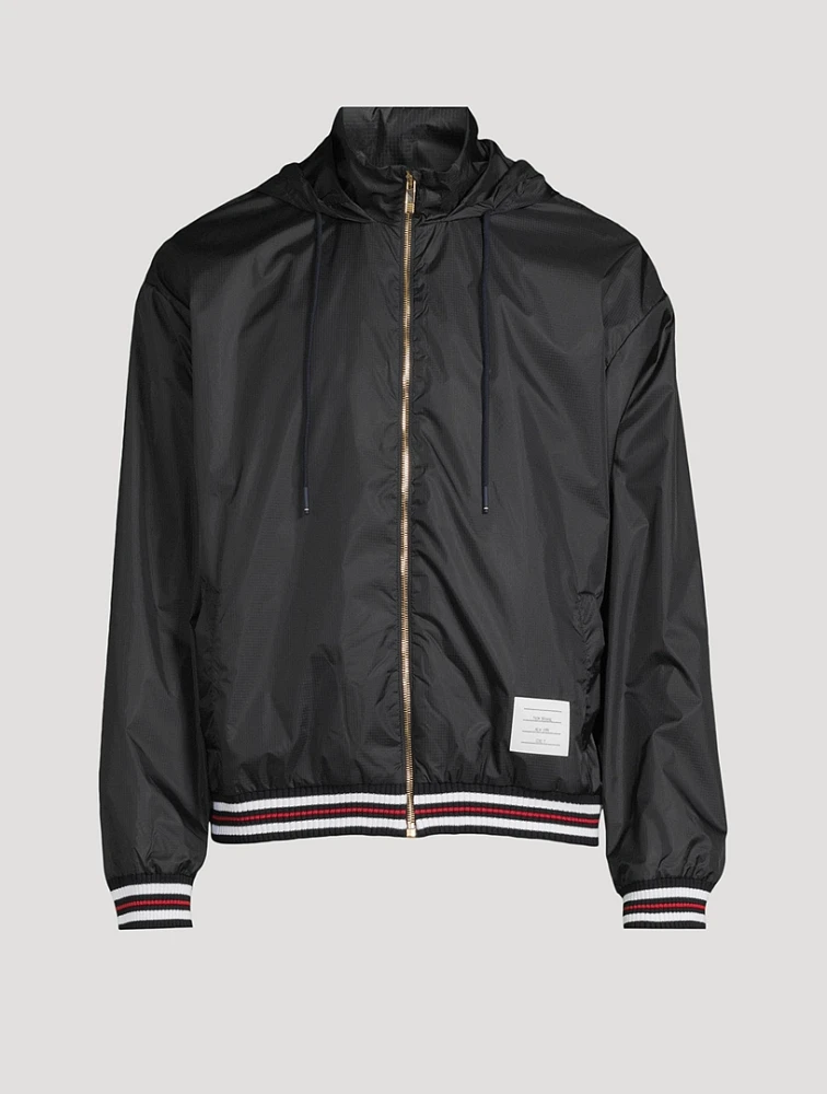 Ripstop Oversized Zip Jacket With Stripe