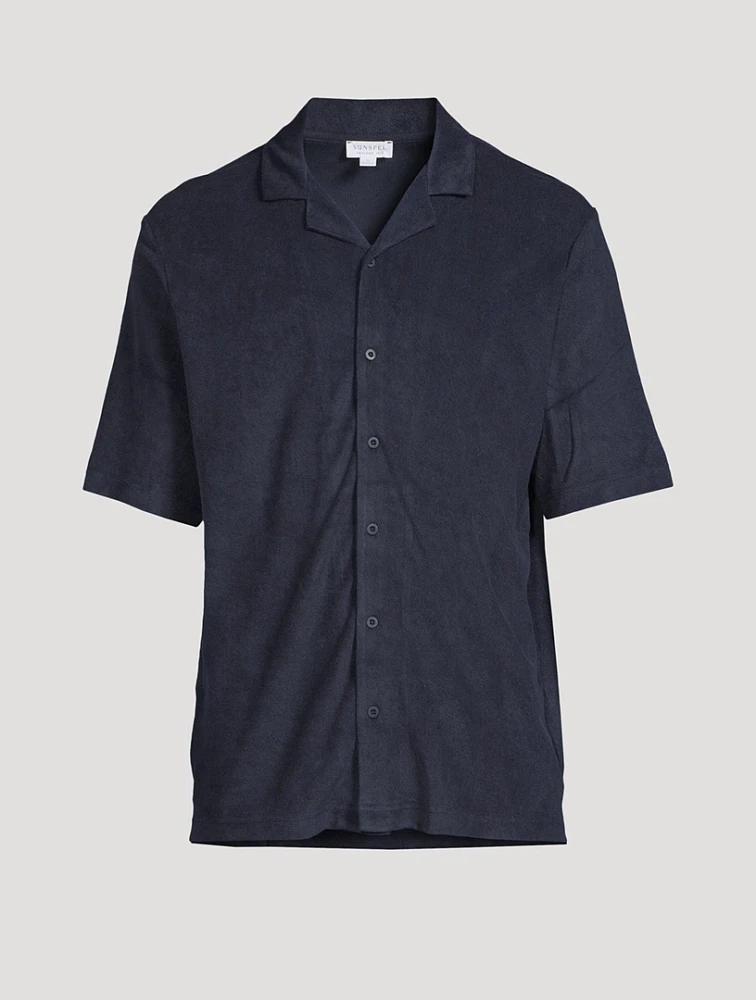 Towelling Camp Collar Shirt
