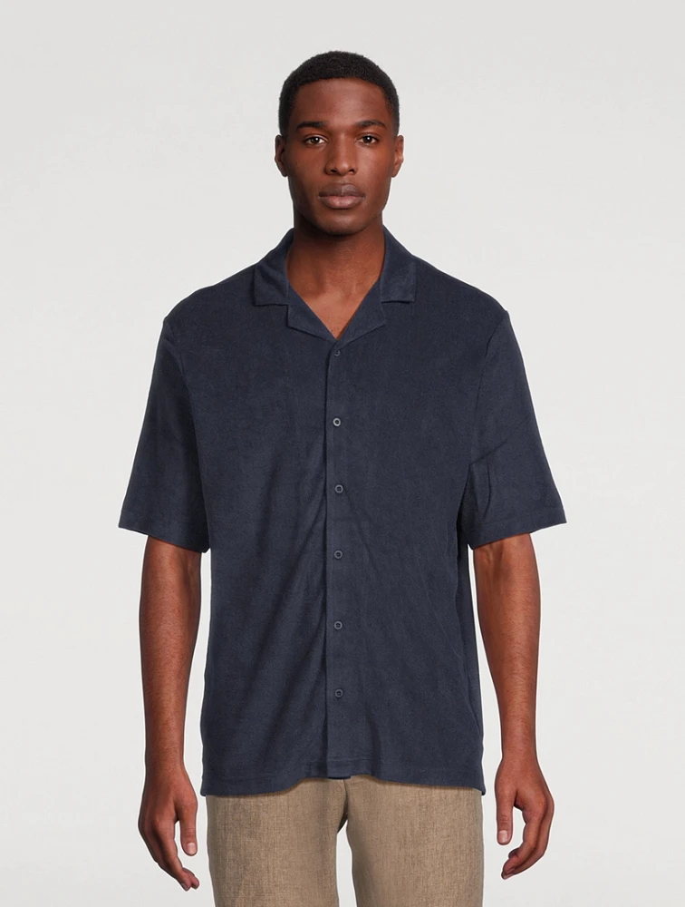 Towelling Camp Collar Shirt